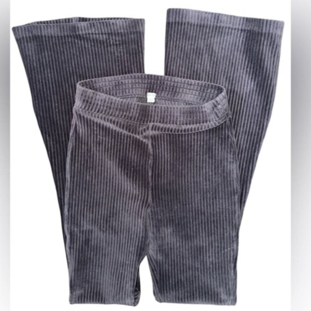 Aerie Kick It Ribbed Flare Gray Pants Sweats Leggings Sz XS